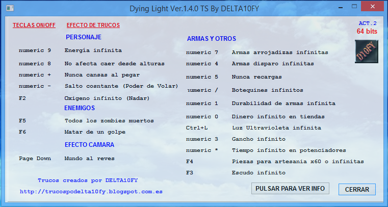 Dying Light v1.4.0 Trainer +18